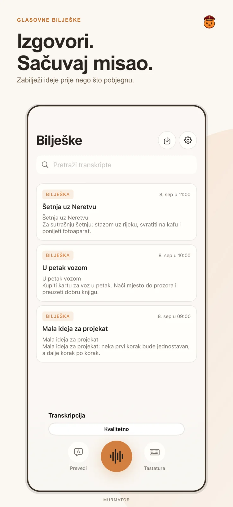 Ekran bilješki u Murmatoru