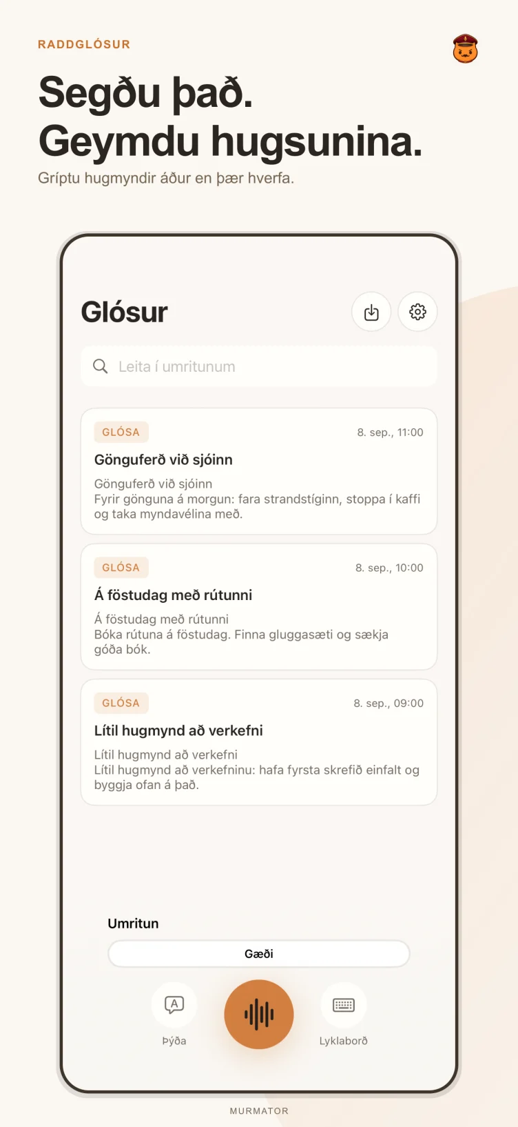 Glósuskjár Murmator