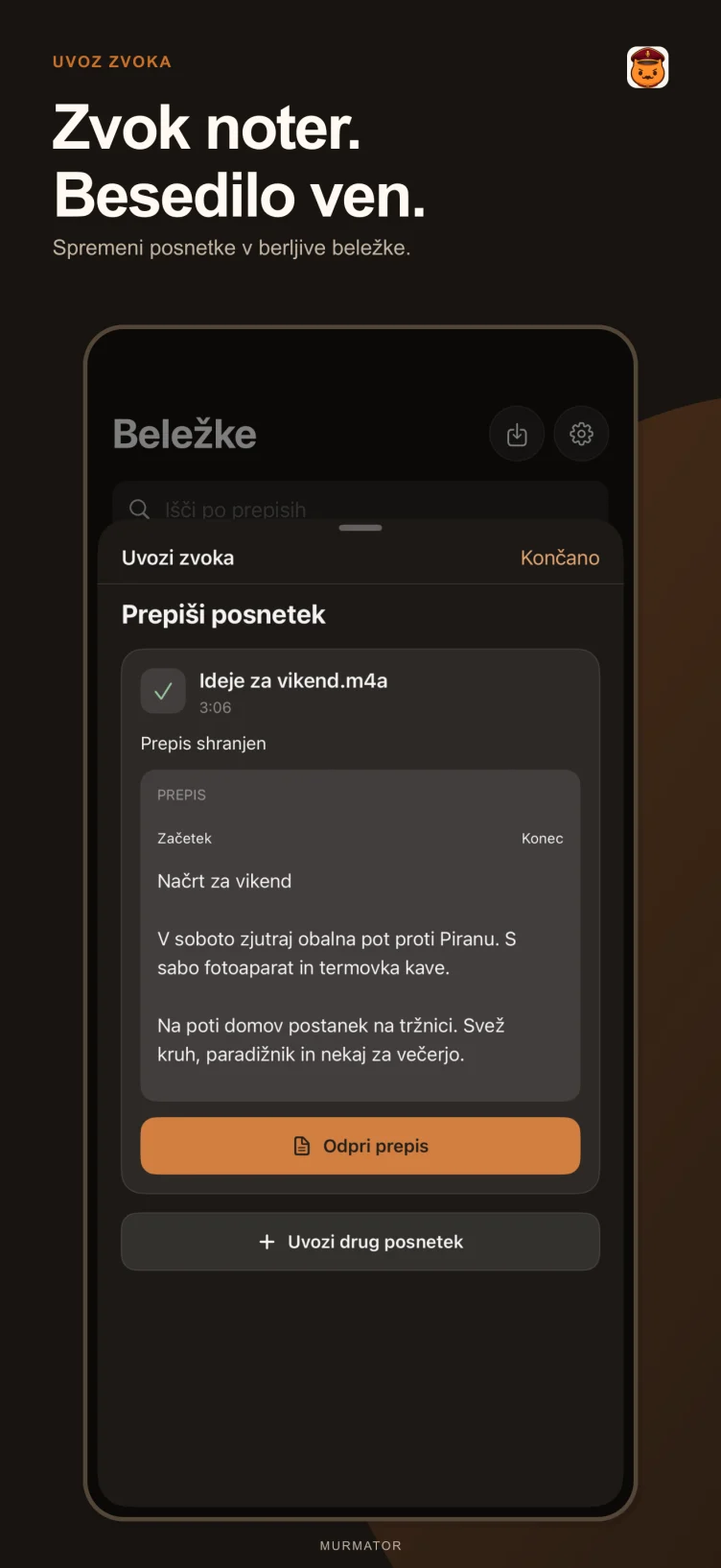Uvoz zvoka